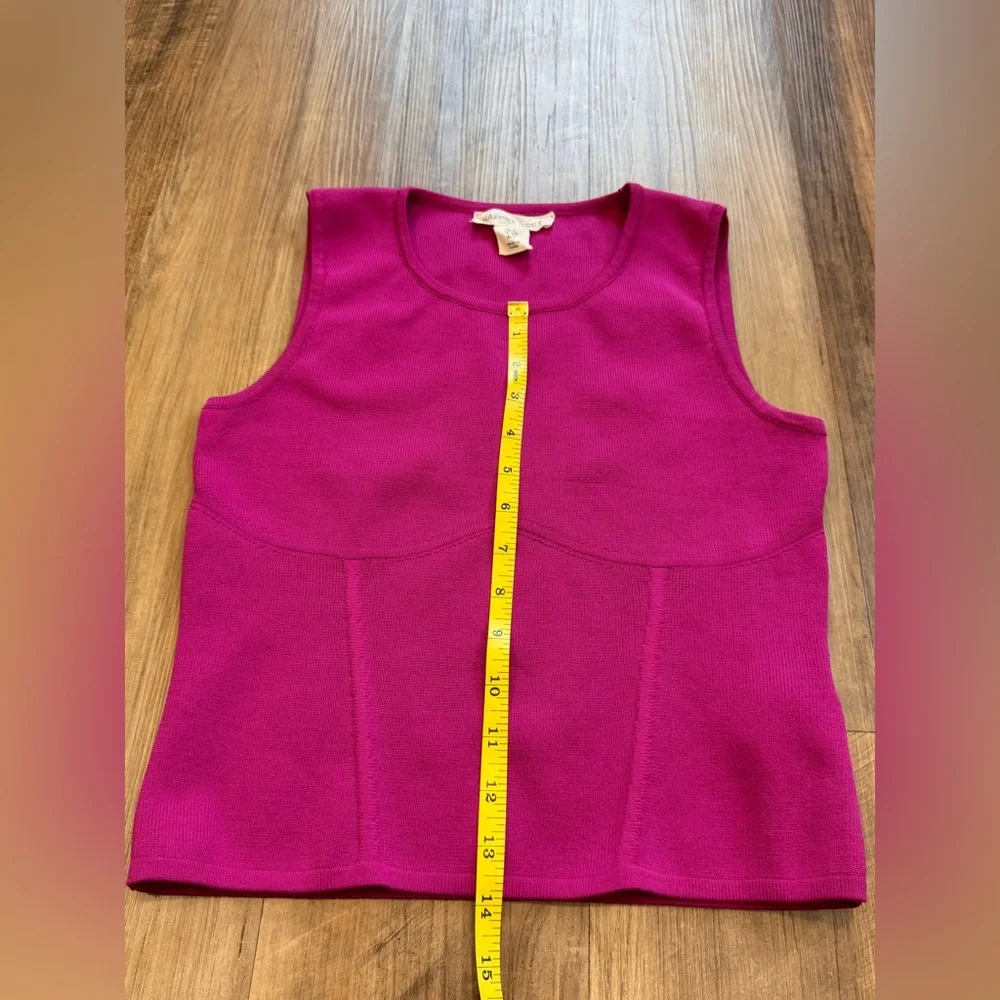 Happily Grey Hot Pink Fitted Crop Top Faux Corset, Size Large - Picture 4 of 6